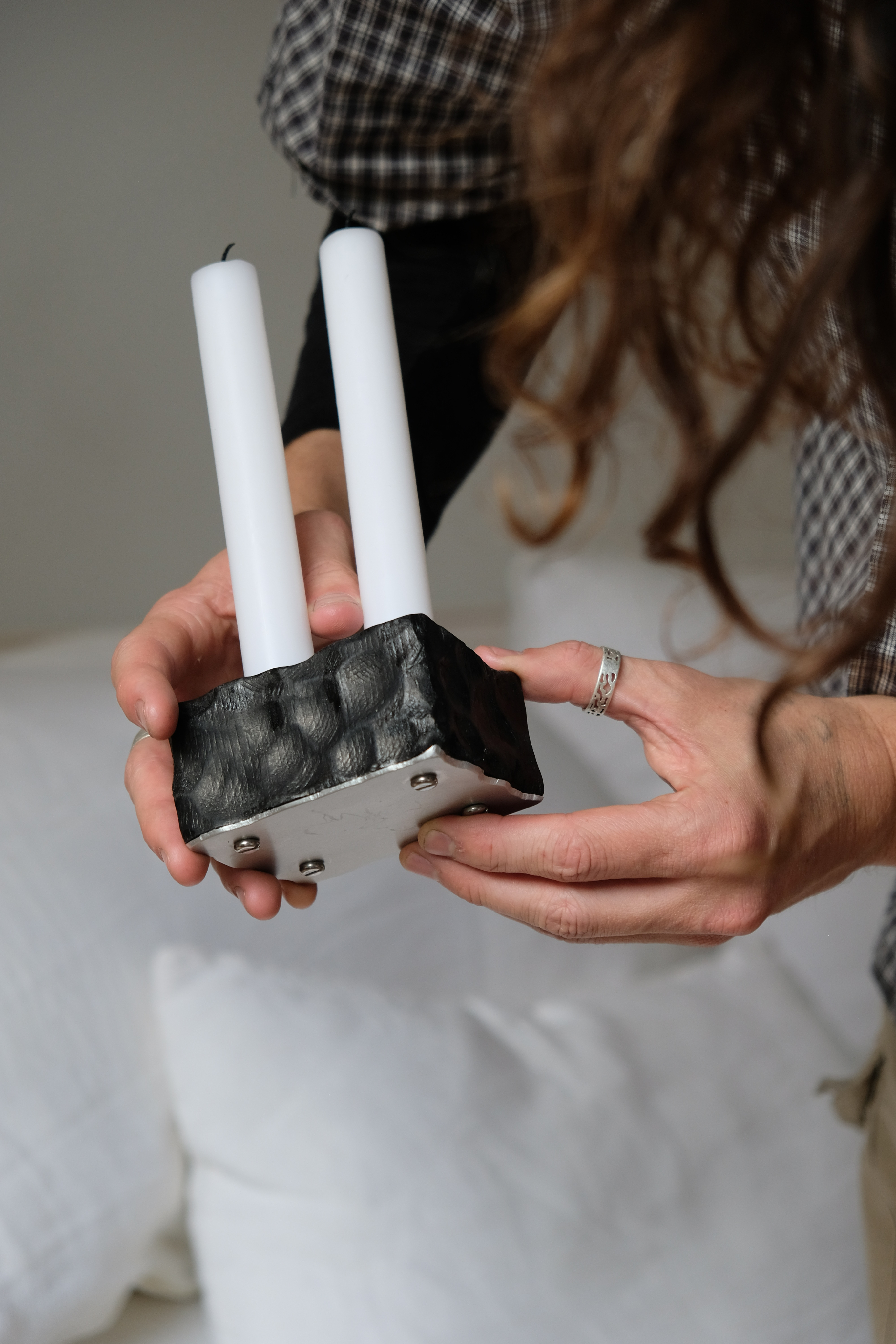 Woman with sunglasses walking down runway